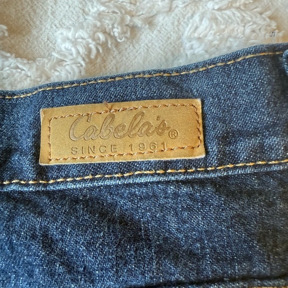 Cabela's Casual High Rise Flannel Lined Size 16 S Blue Jeans - Picture 3 of 9